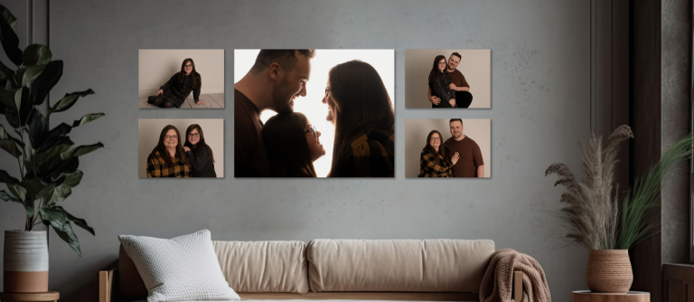 5 panel acrylic wall art from family photshoot